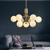 Vit Glasboll Guld Modern Kandelaber Taklampa